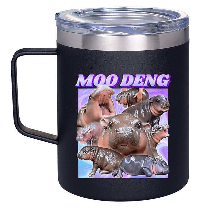 Baby Hippo Moo Deng 12oz Stainless Steel Coffee Mug