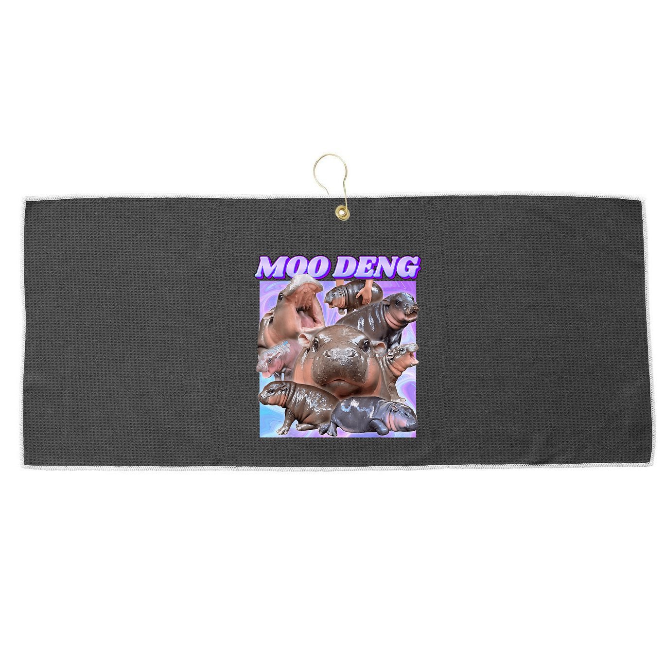 Baby Hippo Moo Deng Large Microfiber Waffle Golf Towel