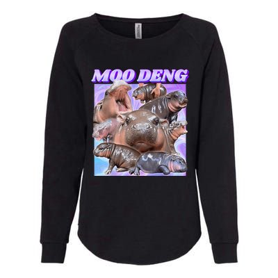 Baby Hippo Moo Deng Womens California Wash Sweatshirt