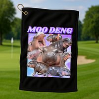 Baby Hippo Moo Deng Golf Towel