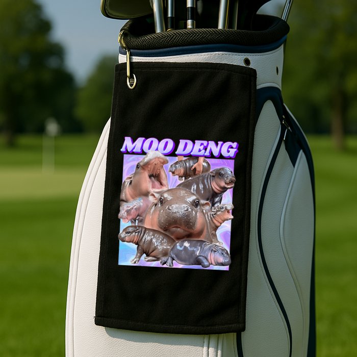 Baby Hippo Moo Deng Golf Towel
