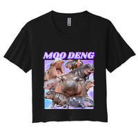 Baby Hippo Moo Deng Women's Crop Top Tee