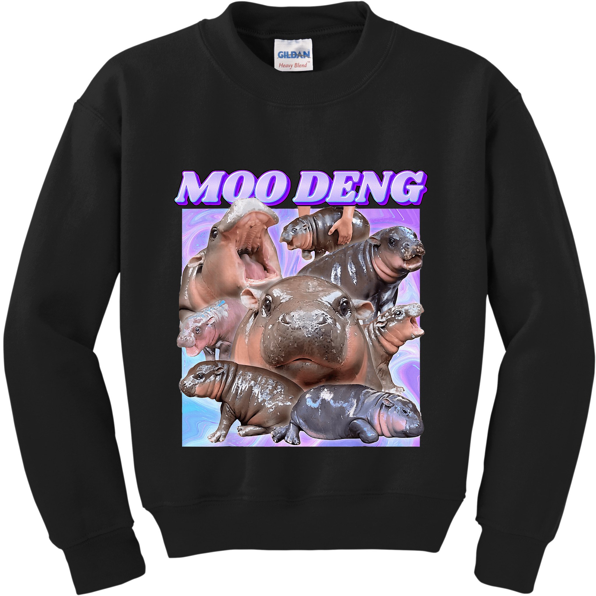 Baby Hippo Moo Deng Kids Sweatshirt