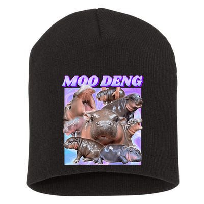 Baby Hippo Moo Deng Short Acrylic Beanie
