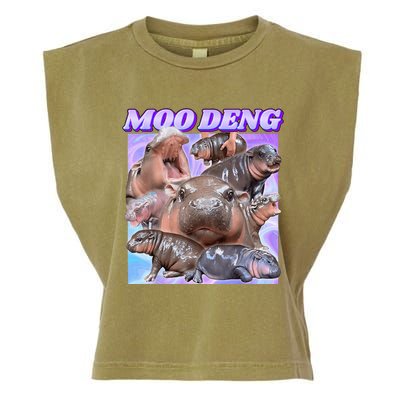 Baby Hippo Moo Deng Garment-Dyed Women's Muscle Tee