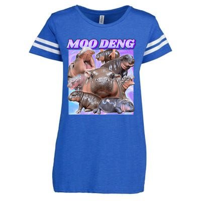 Baby Hippo Moo Deng Enza Ladies Jersey Football T-Shirt