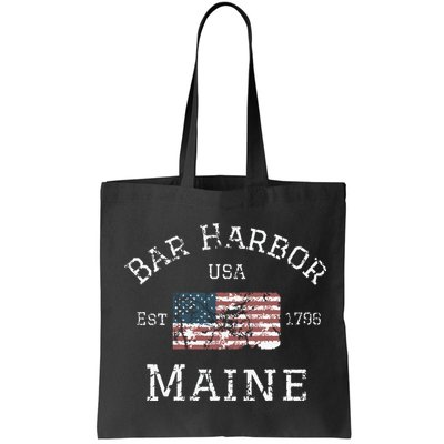 Bar Harbor Maine Usa American Flag Established Me Vintage Bag