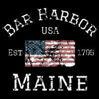Bar Harbor Maine Usa American Flag Established Me Vintage Bag