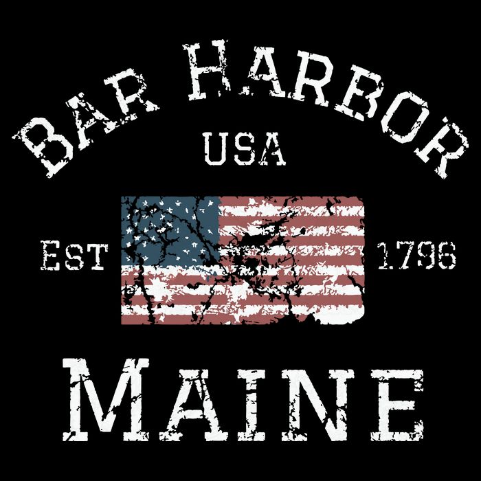 Bar Harbor Maine Usa American Flag Established Me Vintage Bag