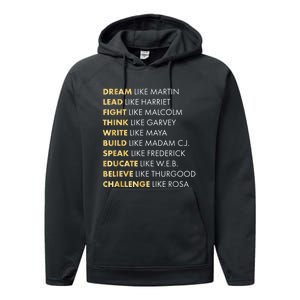 Black History Month Shirts Black History Dream Like Martin Performance Fleece Hoodie