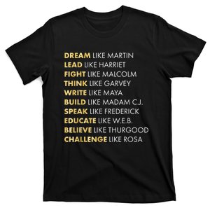 Black History Month Shirts Black History Dream Like Martin T-Shirt