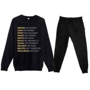 Black History Month Shirts Black History Dream Like Martin Premium Crewneck Sweatsuit Set