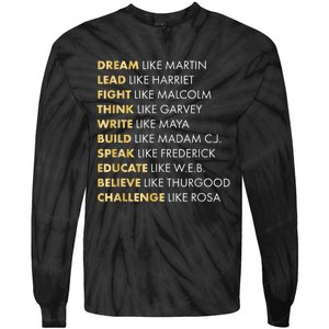 Black History Month Shirts Black History Dream Like Martin Tie-Dye Long Sleeve Shirt