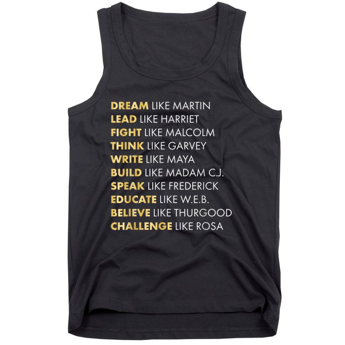 Black History Month Shirts Black History Dream Like Martin Tank Top