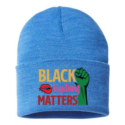 Black History Matters For Black History Month Gift Sustainable Knit Beanie