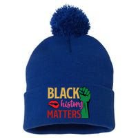 Black History Matters For Black History Month Gift Pom Pom 12in Knit Beanie