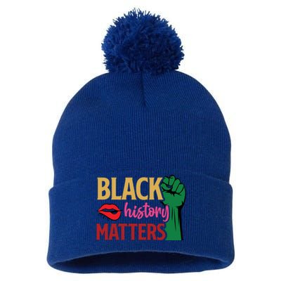 Black History Matters For Black History Month Gift Pom Pom 12in Knit Beanie