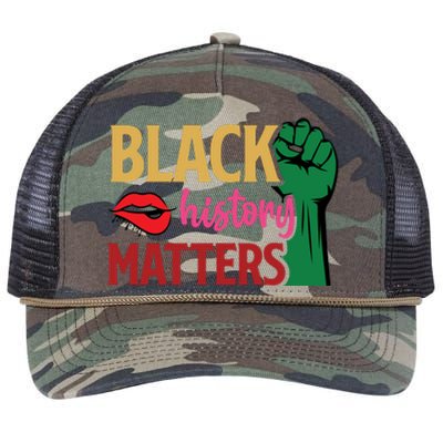 Black History Matters For Black History Month Gift Retro Rope Trucker Hat Cap