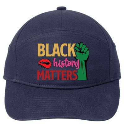 Black History Matters For Black History Month Gift 7-Panel Snapback Hat