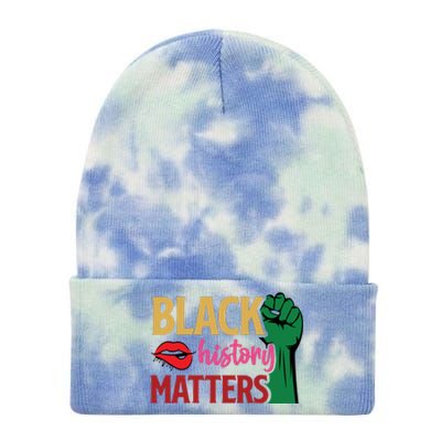 Black History Matters For Black History Month Gift Tie Dye 12in Knit Beanie