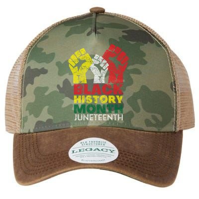 Black History Month And Junenth Pride Fists Cool Gift Legacy Tie Dye Trucker Hat