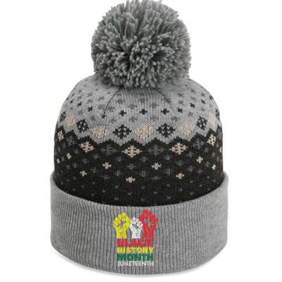 Black History Month And Junenth Pride Fists Cool Gift The Baniff Cuffed Pom Beanie