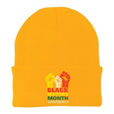 Black History Month And Junenth Pride Fists Cool Gift Knit Cap Winter Beanie