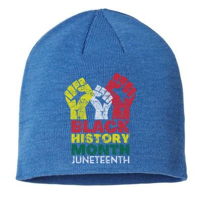 Black History Month And Junenth Pride Fists Cool Gift Sustainable Beanie