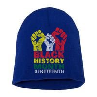 Black History Month And Junenth Pride Fists Cool Gift Short Acrylic Beanie