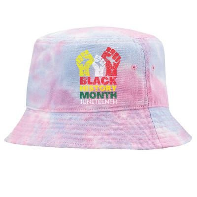 Black History Month And Junenth Pride Fists Cool Gift Tie-Dyed Bucket Hat