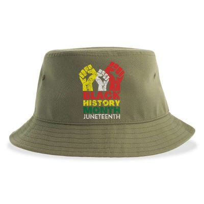 Black History Month And Junenth Pride Fists Cool Gift Sustainable Bucket Hat