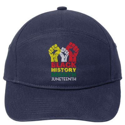 Black History Month And Junenth Pride Fists Cool Gift 7-Panel Snapback Hat