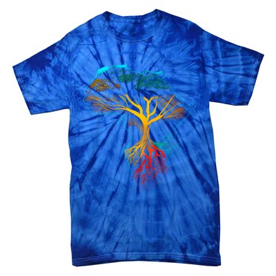 Black History Month Cool Gift African American Ancestors' Roots Gift Tie-Dye T-Shirt