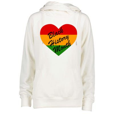 Black History Month Heart Love Womens Funnel Neck Pullover Hood