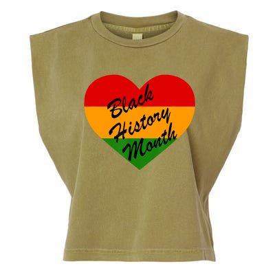 Black History Month Heart Love Garment-Dyed Women's Muscle Tee