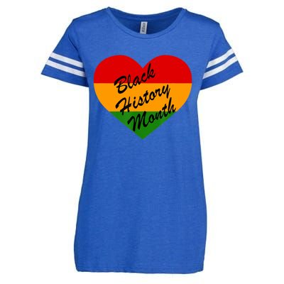 Black History Month Heart Love Enza Ladies Jersey Football T-Shirt