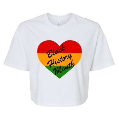 Black History Month Heart Love Bella+Canvas Jersey Crop Tee