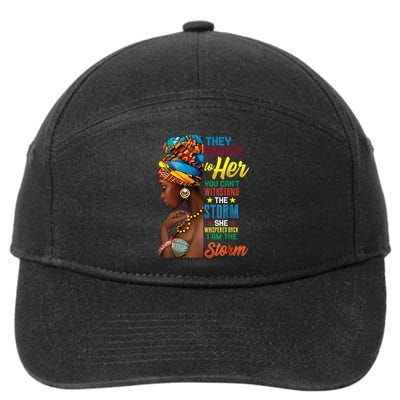 Black History Month African Woman Afro I Am The Storm 7-Panel Snapback Hat