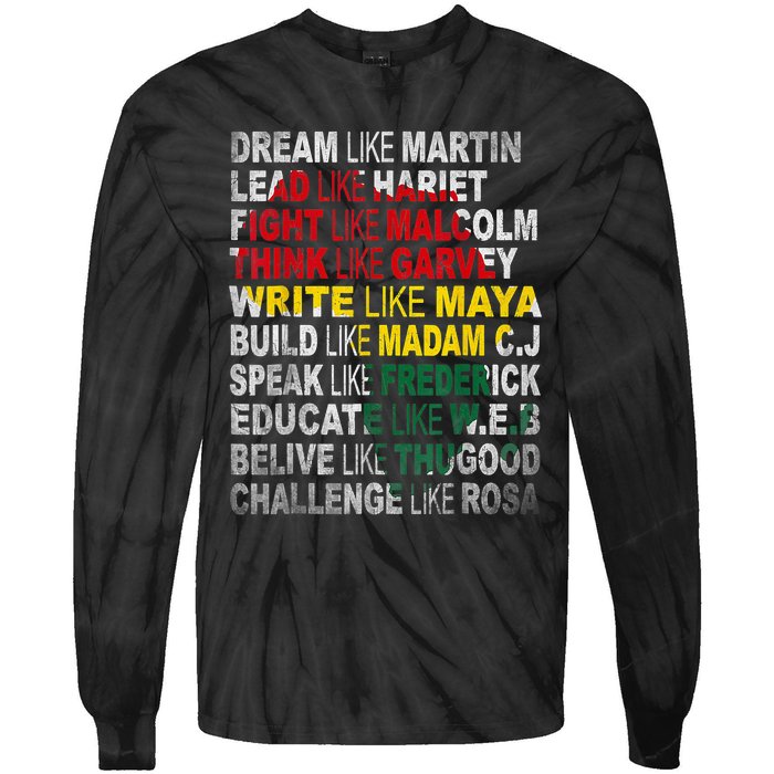 Black History Month Apparel Outfit Tie-Dye Long Sleeve Shirt