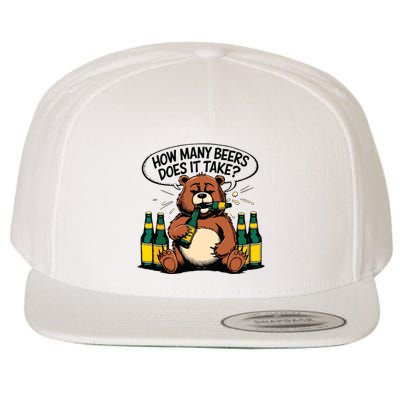 Bear How Many Beers Does It Take Wool Snapback Cap