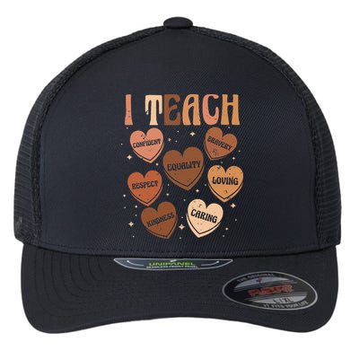 Black History Month I Teach Black History Teacher Retro Flexfit Unipanel Trucker Cap