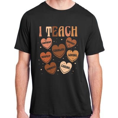 Black History Month I Teach Black History Teacher Retro Adult ChromaSoft Performance T-Shirt