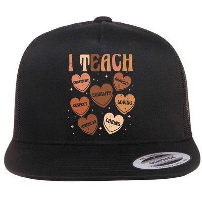 Black History Month I Teach Black History Teacher Retro Flatbill Hat