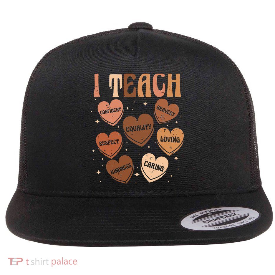 Black History Month I Teach Black History Teacher Retro Flatbill Hat