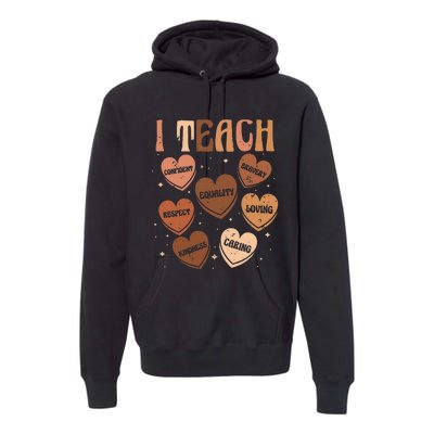 Black History Month I Teach Black History Teacher Retro Premium Hoodie