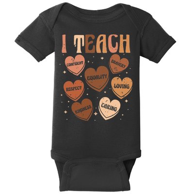 Black History Month I Teach Black History Teacher Retro Baby Bodysuit