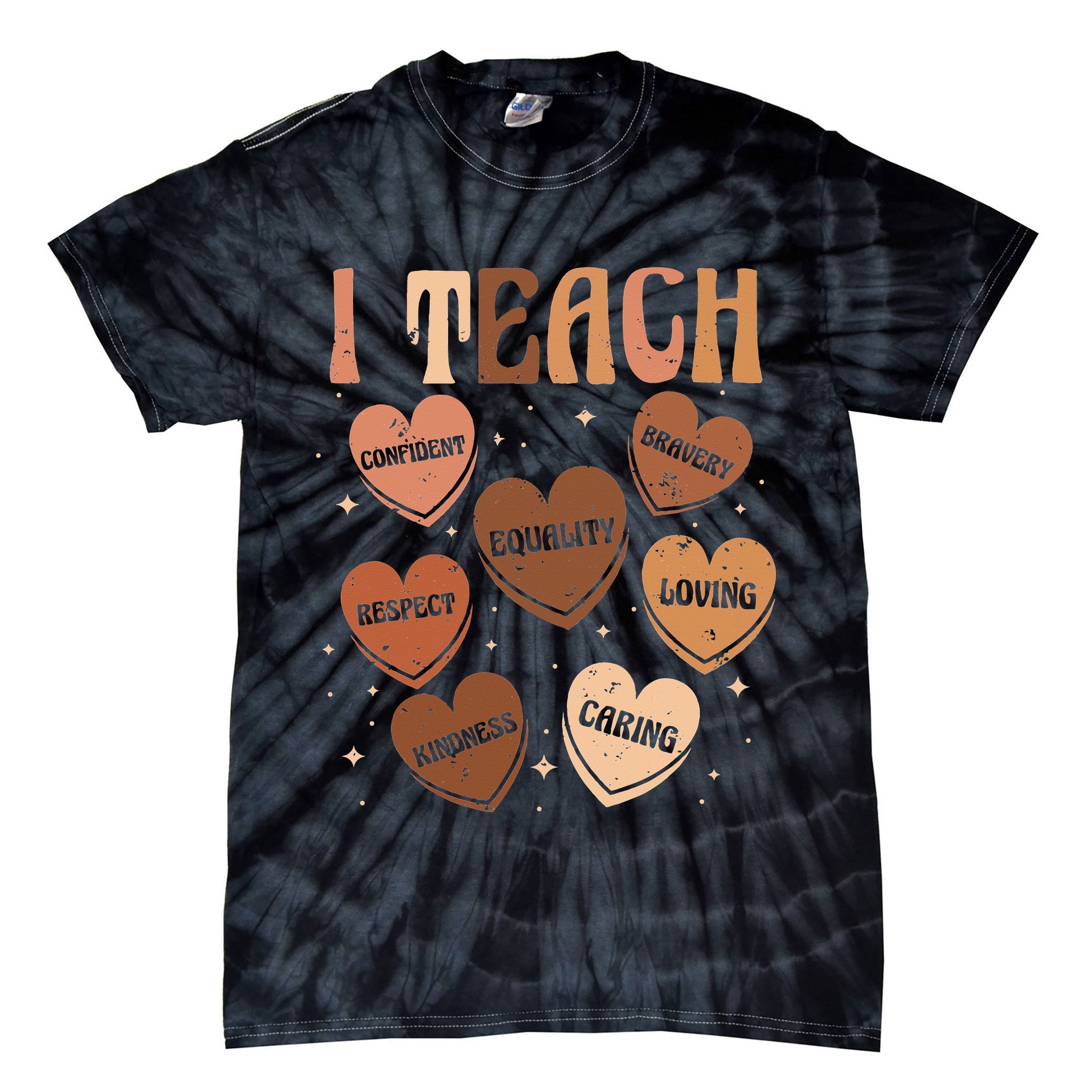 Black History Month I Teach Black History Teacher Retro Tie-Dye T-Shirt