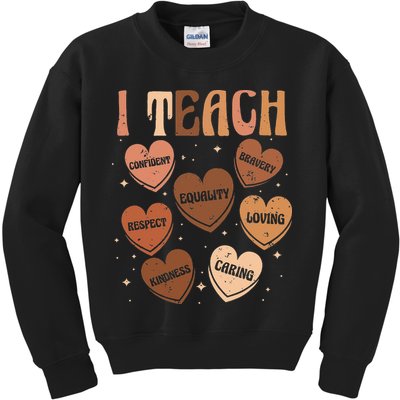 Black History Month I Teach Black History Teacher Retro Kids Sweatshirt