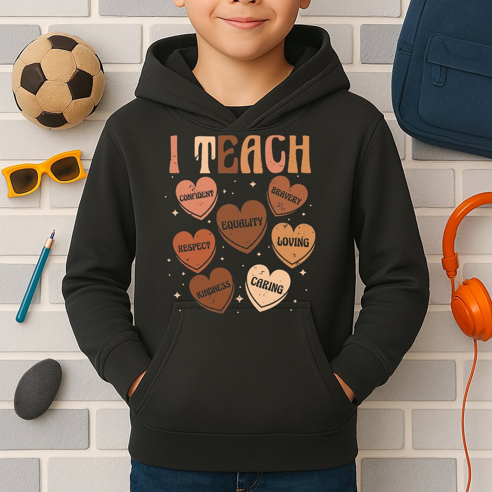 Black History Month I Teach Black History Teacher Retro Kids Hoodie