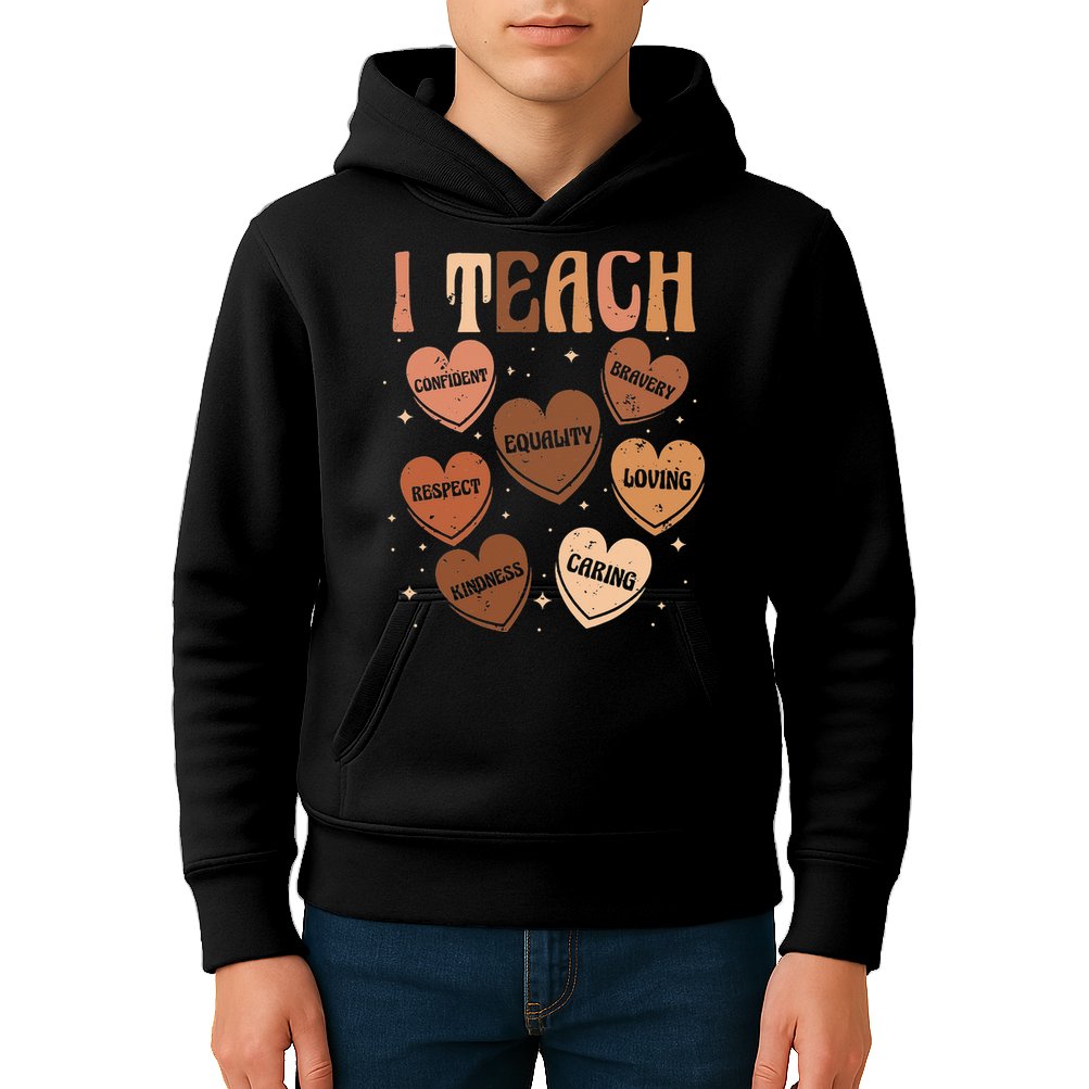 Black History Month I Teach Black History Teacher Retro Kids Hoodie
